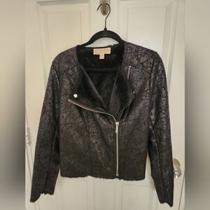 Michael Kors Moto Cropped Black Jacket Women's size Medium 🎉HP 🎉